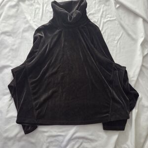 Cable & Gauge Y2K Velour Cowl Neck Tunic Top L